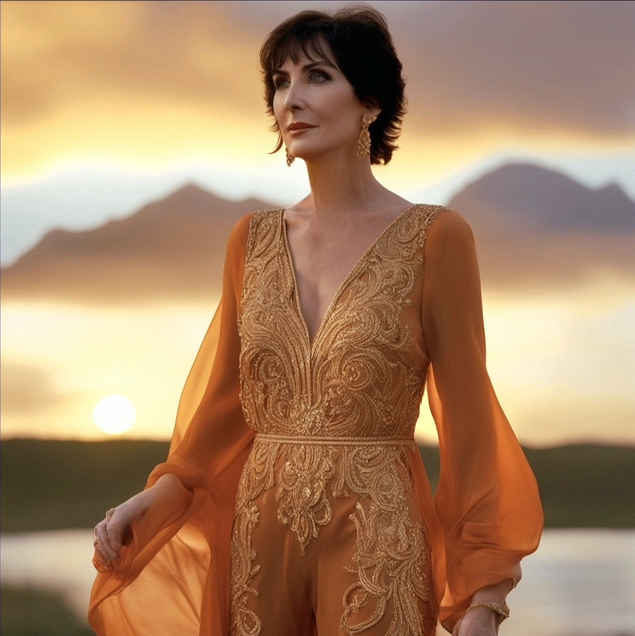 Enya-AI-2024-gold-orange-chiffon-playsuit-1.jpg